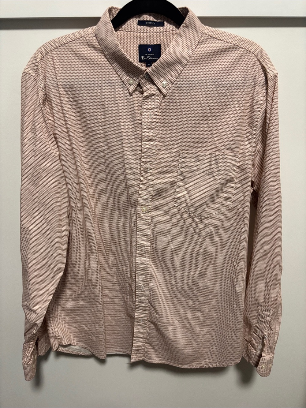 Ben Sherman Light Pink Men’s Long-Sleeve Button-Down Shirt